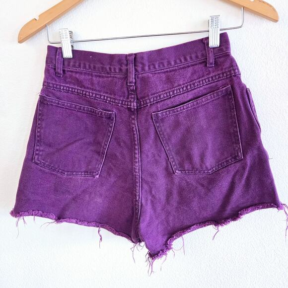 Vintage Great Land Trading Purple Denim High Waist Cut Off shorts - Picture 6 of 7